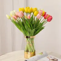 Flores decorativas coronas mini látex Pu tulip