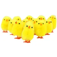 زخرفة الحفلات 36pcs محاكاة عيد الفصح الأصفر كتكوت 4 سم أفخم هدية الدجاج للأطفال المصغرة ألعاب المنزل الاصطناعية الجميلة