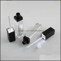 7.5ml LED Light Lip Gloss Pojemnik butelki z przymocowanym lustrem i 12.1mm Lipstick Tube Pusty Pakiet kosmetyczny F2280 Dostawa Drop 2021 Oth