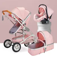 Babyfond Baby Stroller High Landscape Baby Cart 3 en 1 poussette avec siège d'auto 2 en 1 CE Safety247r