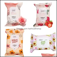Makeup Remover Health Beauty 25st/Pack Stberry AVOCADO Flower Rose Wet Wipes Mild Disponible Cosmetic Remo Dce