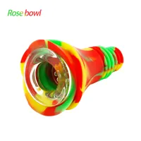 Waxmaid wholesale ross shaped mini silicone glass bowl for smoking water bongs suits 14mm 18mm joints six mixed colors 240pcs/carton stock in US