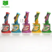 6 5 Inches Glass Bong Hookahs Water Pipe Smoke Clay Surface Monster With Quartz banger 4mm Thick Bongs Female Joint Dab Oil Rig307C
