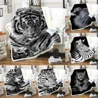 Couvertures Tiger Lion Printing Flannel Blanket Throck sur canapé 3d Animal Lovely Pet Littspreads Print Imprimé mince Anime ClanketBlankets