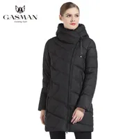 Gasman Fashion Women Capucha Parka Down Winter Brand for Down Jacket Women Winter Grey Overcoat Women Jacets y abrigo 18806 201128