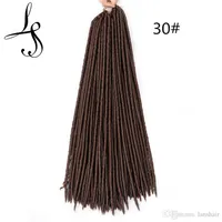 LANs 18 polegadas 100g/pacote Faux Locs Crochet Bails Hair Braids Sintéticos Extensão de cabelo Afro Hairstyles marrom preto grossa LS20254Y