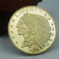 1915 American Commemorative Hot Indian Gold Coin Miniature Relief Mirror 1 oz Commemorative Coin