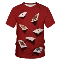 Playing cards 3D printing mens and womens fashion red Tshirt poker harajuku street clothing kids boys comfortable t shirt 220524