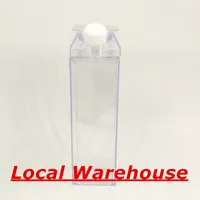 Local Warehouse 17oz Clear Milk Water Bottles 500ml PP&PS Tumblers 7color Plastic Drinking Wine Cup BPA Free Kettle A12
