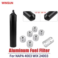 Fuel Filter Solvent Trap 8.46 Inch OD 1.73" 5 8x24 or 1 2x 28 Aluminum for NAPA 4003 WIX 24003 Automobile Solvent Trap Holes 2235