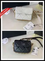 Letter Luxury Brand Design As3276 Plaid Woman's Shoulder Chain Cc Bag Fanny Pack Decoration Lambskin Vintage Messenger Bags Leather Mini Eve
