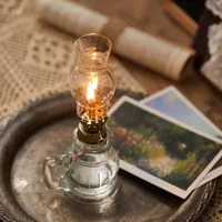 Candele in vetro Lampade ad olio di cherosene Lampada Hurricane Home Lighting Clear Lantern Classic Vintage Glass.Candle