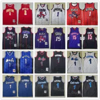 Mitchell and Ness Basketball Retro Tracy McGrady Jersey Vintage Vince Carter 15 Penny Hardaway 1 For Sport Fans Breathable Red Black White Purple Blue Stripe Good