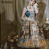 NXY Casual Dress Vintage viktorianische süße Lolita Prinzessin JSk Dres Eleganter Palast Königin Partykleider Girly Gothic ärmelloses Brautkleid 0406