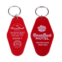 Keychains Rosebud Motel Tast Tag Rose Red Keychain Creek Keyring Seguici su Tweeters295o