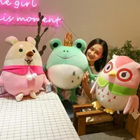Creative Gifts 50cm Frog Owl Rabbit Dolls Plush Toys Cute Animal Stuffed Toy Drop Christmas New Year Holiday Kids Gifts Ho300S