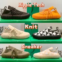 Top casual Designer Shoes Ripple Tech Knit Sneaker Lace-up Orange black khaki Slip on Cane sugar white luxury Sneakers fashion low men women trainers