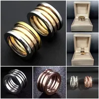 [Z pudełkiem prezentowym] Moda 316L Titanium Steel Zero Ring Pining Pins for Men and Women Band Ring