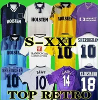 Tottenham Retro Soccer Jersey 1982 1982 1990 1992 1994 1998 1998 Spurs Klinsmann Gascoigne Anderton Sheringham 83 84 86 90 91 92 94 95 98 클래식 빈티지 셔츠 유니폼