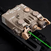 Nueva mira láser de caza Airsoft Dbal-A2 Mini Rifle Tactical Peq Green IR Láser LED White Light Illuminator Battery Box2835