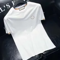 2022 Summer New Men's T-shirty Proste cienkie białe okrągłe szyję na pół rękawce projektant męski Slim Hot Drill Asian Yardage M-XXXXL
