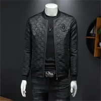 2022 새로운 알파벳 남성 인쇄 재킷 한국 버전 슬림 탑 트렌드 레트로 캐주얼 칼라 재킷 야구 유니폼