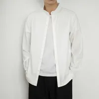 O novo estilo chinês dos homens do verão Gravia de gelo da coleira de gelo camisa de mangas comprida da juventude