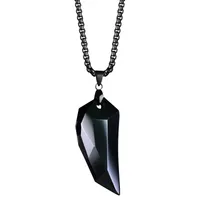 Hänge halsband varghalsband obsidian sten kristall andlig för män ambaq