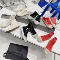 2022 Designers Vintage Distressed Black Shoes Men Old Top High Sole Wash Mens Red Vulcanized Paris Half Slippers Canvas White Rubber Ef Albj