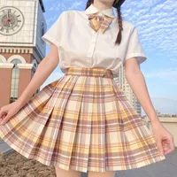 Kleidungssets Mode -Schulmädchen Rock hohe Taille plissierte Röcke Frauen Mini Slim Damen süße Mädchen Vintage Shortsclothing
