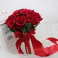 Flores de casamento Arranjo Bouquet de noiva Vermelho Bouquets de Mariage302i