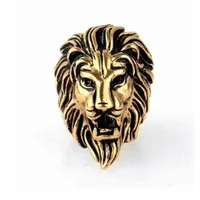 Takı Vintage bütün otoriter aslan kafa yüzüğü Avrupa ve Amerika döküm aslan kral yüzüğü altın gümüş ABD boyutu 7-15234g