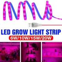 Işıkları Büyütün LED Tam Spektrum Bitki Lambası 5 V USB Işık Şerit 0.5 M 1 M 2mm 3 M Çiçek Tohumları için 3 M Sera Hidroponik Büyüme Aydınlatma 2835