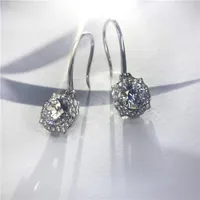 Stud Luxury Original Brand 925 Silver Zircon Ear Hooks Ladies Earrings Jewelry Bridal Wedding Gift Korean EarringStud StudStud