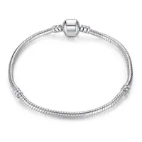 925 Sterling Silver Snake Chain Bracelet for European Clasp Charm Bead Bangle Bracelets Designer Mix Size 16CM-21CM
