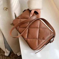 Evening Bags Quilted Flap Small Pu Leather Square Crossbody Bag for Women 2022 Brand Designer Luxury Shoulder Handbags Chain 220517