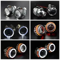 Other Lighting System 2.5 Inch Bi Xenon Projector Lens With DRL LED Angel Eyes Shrouds Car Assembly Kit For H1 H4 H7 Model