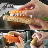 야채 도구 새로운 디자인 플라스틱 손잡이 감자 당근 오이 야채 과일 청소 브러시