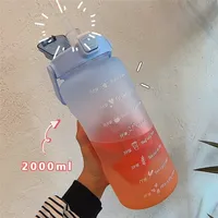 2 litri di bottiglia d'acqua motivazionale bevendo sportivo tiktok marcatore adesivo portatile per bicchieri di plastica riutilizzabili 220714