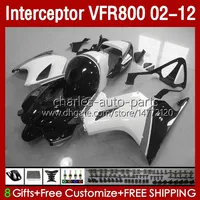 Corps OEM pour Honda VFR800 VFR 800 RR CC 800RR Intercepteur Noir Blanc 02-12 Bodywork 129NO.148 800CC VFR800RR 02 03 04 05 06 07 08 09 10 11 12 VFR-800 RR 2002 2012 Catériel