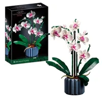 Moc Bouquet Orchid Block Flower Doxulents 화분에 빌딩 블록 10311 로맨틱 키트 어셈블리 건물 장난감 소녀 선물 220726에 적합합니다.