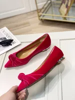 Lüks Tasarımcı Daireler Kadınlar Sandalı Ayak Parçası Süet Deri Bayanlar Ayakkabı En Kalite Moda Pist Düşük Topuk Loafers Bowtie Fabrika Ayakkabı Düğün Gelin Boyut