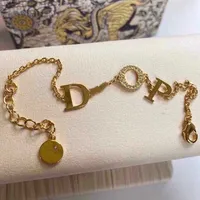 2022 Fashion Designer D letter gold chain necklace bracelet earring for mens and women Party lovers gift jewelry With Bag