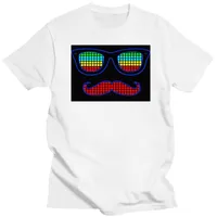 Men&#039;s T-Shirts T Shirt For Women Sound Activated Led Cotton Light Up And Down Flashing Equalizer EL Summer Mens ShirtMen&#039;s