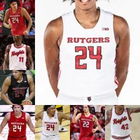 NCAA Rutgers Jersey de basket-ball Scarlet Knights Ron Harper Jr Clifford Omoruyi Geo Baker Paul Mulcahy Caleb McConnell Mawot Mag Oskar Palmqui