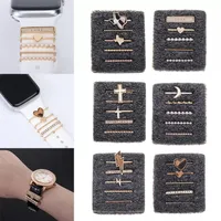 Sangles de luxe Décoration pour Apple Watch Iwatch Galaxy Watch 4 Classic 3 Band Diamant Bijoux Bijoux Bracelet Bracelet Bracelet Strap Accessoires Femmes Fille