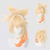 2021 لعبة Genshin تأثير yoimiya cosplay الباروكات الدعائم المقاومة للحرارة الاصطناعية الأنيمي الشعر بنيت في هالوين هالوين wig h220513