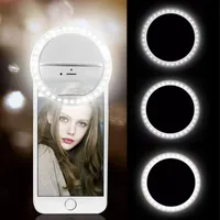Neuheit Beleuchtung wiederaufladbare Selfie-LED-Ringleuchten dimmbare Clip-Telefon-Batterie betriebene Make-up 3-Level-Helligkeit für Frauen