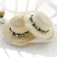 Chapéus largos de aba largo Summer for Women Beach Straw Hat Sun Accessories