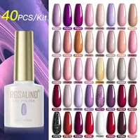 Kit nail art nxy rosalind 40pcs set di smalto per gel UV semi permanente inzuppata di base ibrida a vernice per polihs kit 220614
